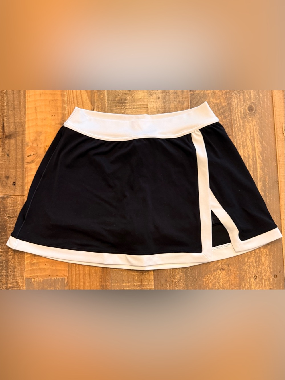 Black and White Athletic Skort with Contrast Trim